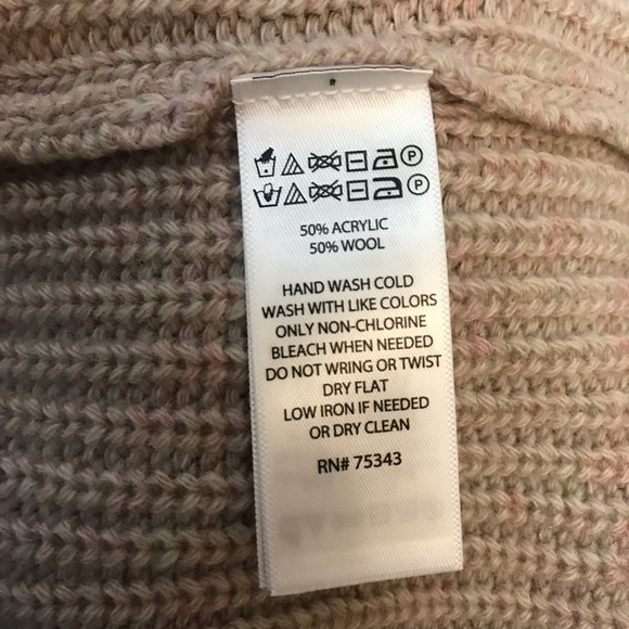 Max Studio Grey Beige Colour Block Knitted Mock Turtleneck Wool Blend Sw… - Picture 6 of 7